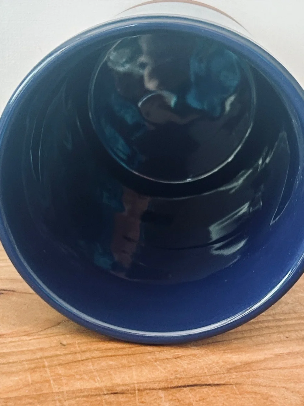 Terra Cotta Clay Earthenware Wine Brique Cooler Blue Enamel Dipped 7.5”x 4.75”